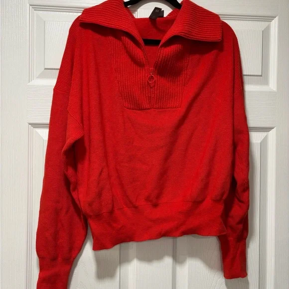 Sweaty Betty Vibrant Red Knit Top - Picture 1 of 5